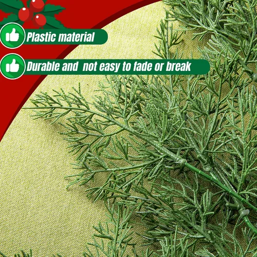 Miniatura 3 de Guirnalda de Pino Norfolk de Toque Realista de 9.8 Pies, Guirnalda de Ciprés de Pinos Artificiales Verdes, Guirnaldas de Pino Navideñas Falsas