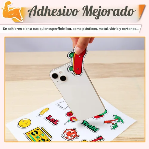 Miniatura 3 de (50 hojas) Koala Papel adhesivo brillante para impresora de inyección de tinta, papel adhesivo imprimible blanco, 8.5 x 11 pulgadas, papel