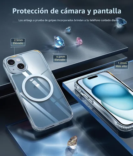 Miniatura 6 de FNTCASE Funda transparente para iPhone 15: Funda para iPhone 14/13, fundas magnéticas para teléfono con protector de pantalla compatible con Magsafe
