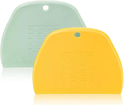 Miniatura 4 de Raspador de masa para hornear, 3 piezas de plástico seguro para alimentos, cortador de masa/pastel/pan/pizza para herramientas de cocina