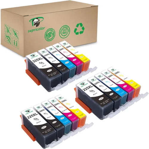 Paquete de 15 cartuchos de tinta PGI-225 CLI-226 de alto rendimiento compatibles con PIXMA iP4820 iP4920 iX6520 MG5120 MG5320 MG6120 MG6220 MG8120
