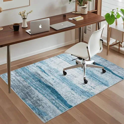 Miniatura 51 de chakme Tapete para silla de oficina para suelo de madera dura, 48 x 36 pulgadas, protector de escritorio de computadora de fácil deslizamiento