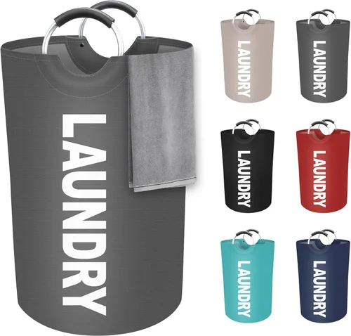 Miniatura 24 de StorageRight Cesta Grande de Ropa Sucia de 90L, Cesto de Ropa Sucia, Cesto de Ropa Sucia para Lavandería, Plegable, Cestas de Ropa Impermeables
