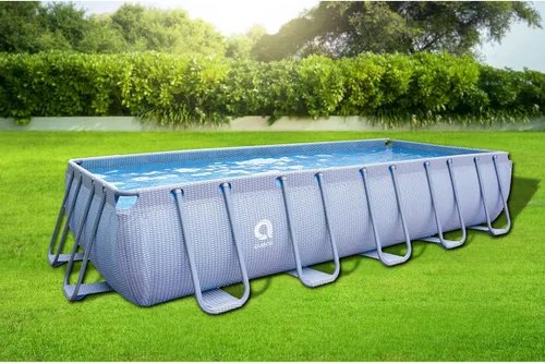 Miniatura 6 de jLeisure Avenli LamTech - Piscina rectangular sobre el suelo con marco de acero de 18 pies x 39.5 pulgadas, con soporte de pared con marco en U, Gris
