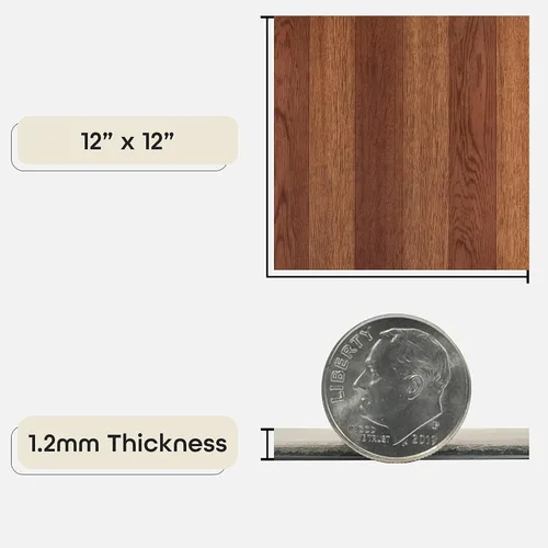 Miniatura 3 de Achim - Azulejos de vinilo Home Decor Nexus, autoadhesivos, de 30,5 cm, 20 azulejos de 30,5 x 30,5 cm, patrón de tablillas de roble medio de madera
