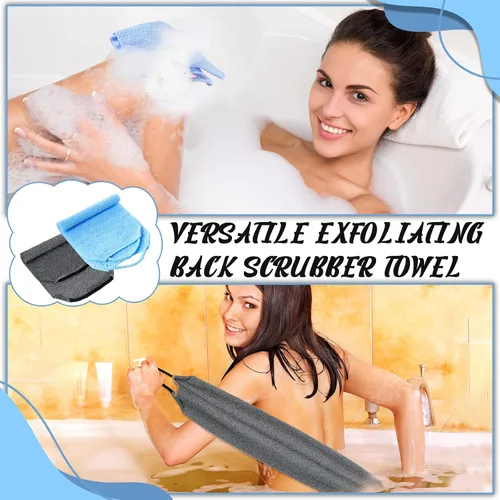 Miniatura 6 de Exfoliante de espalda para ducha, paño para la espalda, toalla de longitud extendida, de nailon, con correa elástica, para baño, paquete de 2