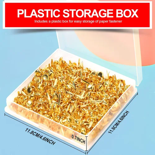 Miniatura 4 de HNYYZL 500 pinzas para manualidades de papel, mini sujetadores de papel dorados, mini sujetadores de latón, sujetadores de papel de brads, mini