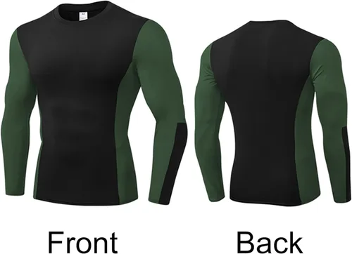 Miniatura 4 de 1 pieza de compresión para hombre, camiseta deportiva de manga larga, camiseta de entrenamiento personalizada con logotipo personalizado
