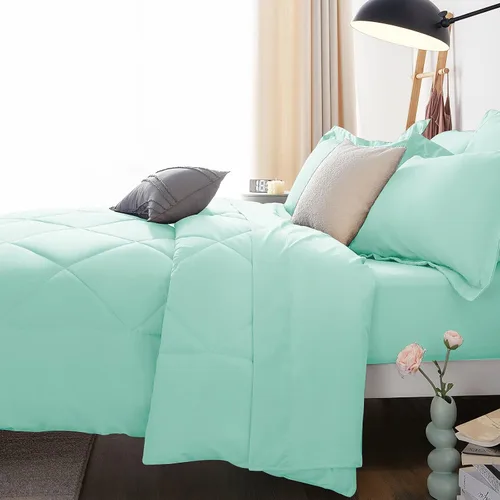 Miniatura 236 de CozyLux Juego de edredón tamaño King, color naranja quemado, toda la ropa de cama en una sola bolsa, 7 piezas: edredón, fundas de almohada