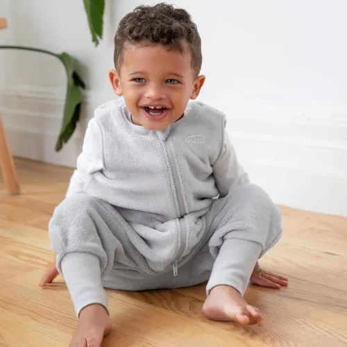 Miniatura 4 de HALO Saco de Dormir para Niños, Manta Portátil 100% Algodón, TOG 0.5, Gris, 2T