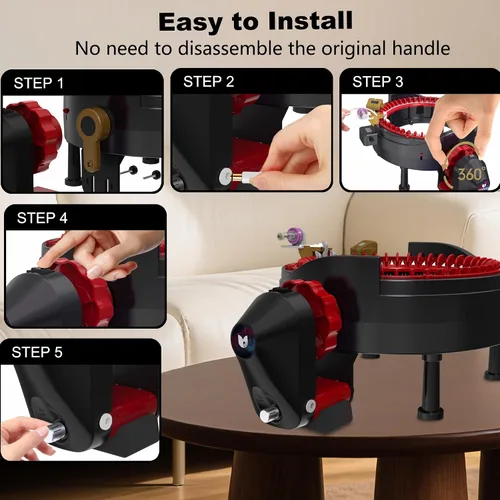 Miniatura 5 de Adaptador eléctrico para máquina de tejer Addi 46, adaptador automático para máquina de ganchillo, accesorios para máquina de tejer, negro