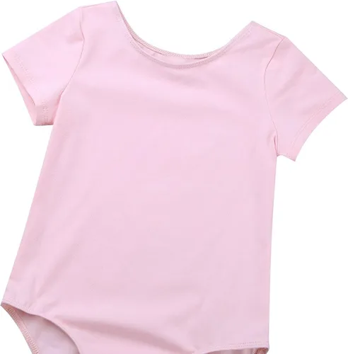 Miniatura 6 de TiaoBug Conjunto de vestido de ballet para niñas, de algodón, manga corta, leotardo de gimnasia con falda de gasa, conjunto de ropa de baile