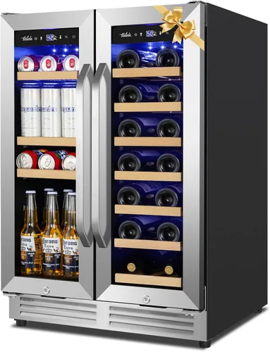Miniatura 14 de Refrigerador de bebidas para 128 latas, 3.2 pies cúbicos con puerta de vidrio para bebidas, cerveza, soda, vino, pequeño refrigerador de cerveza