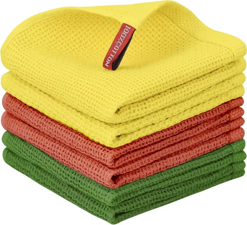 Miniatura 111 de Nialnant - Toalla de cocina 100% algodón, tejido gofre, suave, absorbente y de secado rápido, toallas para secar platos, trapos de limpieza - Multi
