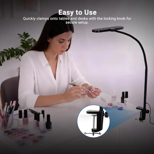 Miniatura 6 de NEEWER Entry Level Version 10W Desktop LED Lamp with Clamp, Color Edge Lit Flexible Monitor Clip Light, 5 Color Modes, Eye Friendly Dimmable for