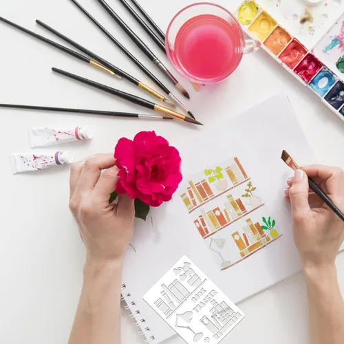 Miniatura 4 de 16 plantillas de diario para suministros de diarios con puntos, plantillas de Happy Planner para manualidades, plantillas de dibujo para diarios