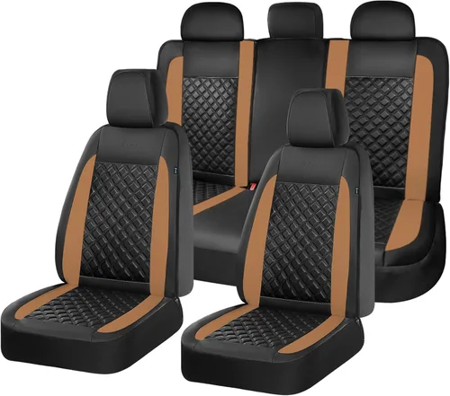 Miniatura 20 de FLORICH Fundas de asiento delantero de automóvil, fundas de asiento de cuero para automóviles, protector de asiento de automóvil, impermeable