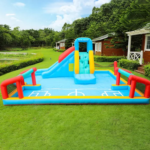 Miniatura 7 de Doctor Dolphin Casa de rebote para niños, casa inflable con tobogán, casa hinchable para niños, castillo hinchable para tobogán acuático inflable