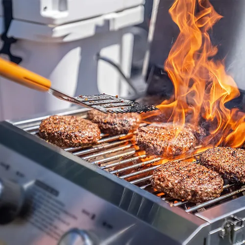Miniatura 4 de Monument Grills Parrilla de gas propano de mesa para acampar al aire libre portátil cocinar con cerraduras de viaje, tapa alta de acero inoxidable