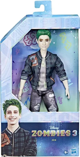 Disney Princess Zombies 3 Zed Fashion Doll - Muñeca zombi de 12 pulgadas con pelo verde, atuendo, zapatos y accesorio. Juguete para niños a partir