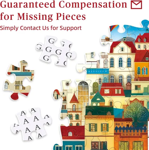 Miniatura 5 de Rompecabezas de 1000 piezas para adultos, rompecabezas de arquitectura vintage, rompecabezas de 27.6 x 19.7 pulgadas, 1000 piezas para adultos