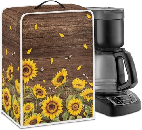 Miniatura 11 de Funda para cafetera, poliéster, azul, se adapta a la mayoría de máquinas de café estándar, protector resistente al polvo, huellas dactilares