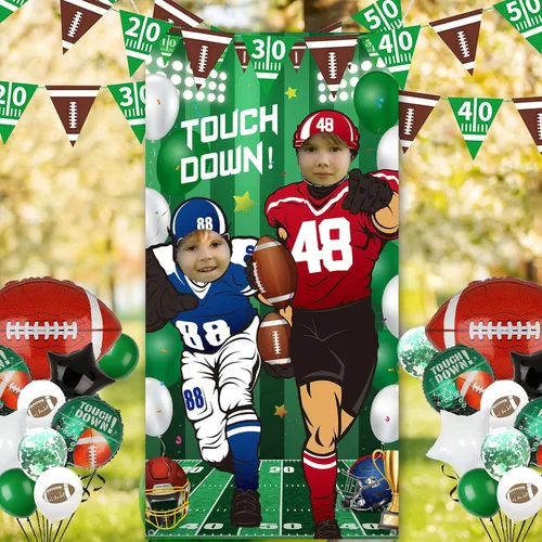Miniatura 4 de Decoraciones de fiesta de fútbol, pancarta de fotos de fútbol, telón de fondo de fútbol para fiesta, cubierta de puerta de fotos, marco de fotos