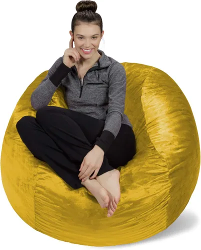 Miniatura 56 de Sofa Sack Funda para silla puff solamente, sin relleno, cómoda funda de repuesto para silla redonda, 5 pies, color carbón Carbón - Solo funda