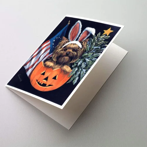 Miniatura 155 de Caroline's Treasures PPP3013GCA7P - Tarjetas de felicitación y sobres para mascotas de Basset Hound Teacher, paquete de 8 tarjetas en blanco