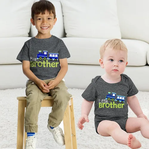 Miniatura 3 de Funnycokid Conjunto de camisetas a juego para hermano mayor, hermano pequeño, ropa de regalo para bebé