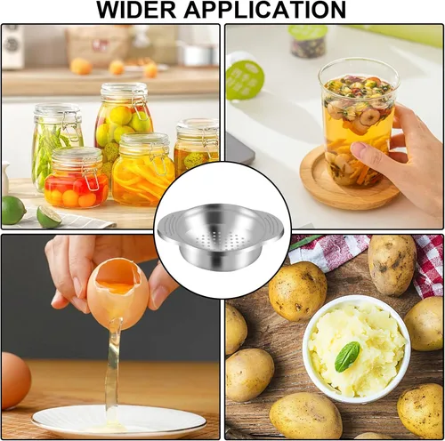 Miniatura 7 de Colador de latas de atún de metal de 2 piezas, colador de prensa de grado alimenticio de acero inoxidable para conservas de pescado, frijoles