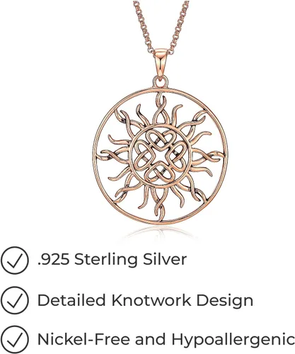 Miniatura 6 de Amazon Essentials . Collar con colgante celta de plata de ley 925 para mujer, cadena Rolo de 18 pulgadas, joyería hipoalergénica para mujer