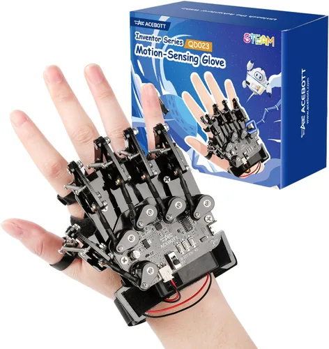 ESP32 - Guante de detección de movimiento compatible con Arduino, ACECode y Python, kit de iniciación de juguete mecánico robótico de mano STEM de