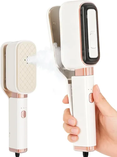 Vaporizador de mano para ropa, mini plancha de viaje 3 en 1, rotación de 180°, calentamiento rápido de 1000 W, 15 segundos, removedor de arrugas