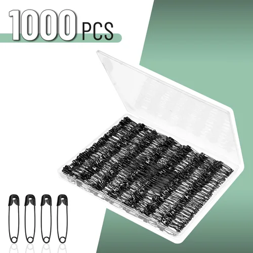 Miniatura 2 de Mr. Pen - Pasadores de seguridad pequeños, 1.1 pulgadas, paquete de 1000, negro, acero niquelado, resistentes a la corrosión, pequeños pasadores