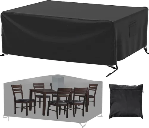Miniatura 11 de Funda Impermeable para Muebles de Exterior, Fundas para Muebles de Patio de 137 Pulgadas Tamaño Grande Fundas para Sofá Seccional Rectangulares