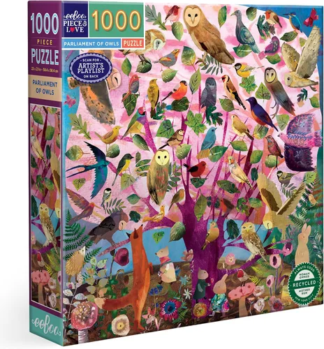 Miniatura 17 de eeBoo Rompecabezas de 1000 piezas con diseño de gato de naturalista para adultos, cuadrado de 23 x 23 pulgadas, fabricado con tablero reciclado