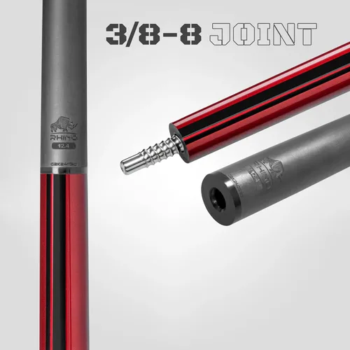 Miniatura 6 de RHINO Nebula 2 Pool Cue - Premium Carbon Fiber Shaft & Composite Butt. Time Crystal Tip, Pro Taper Design. 3/8-8 Joint, Wrapless. Low Deflection