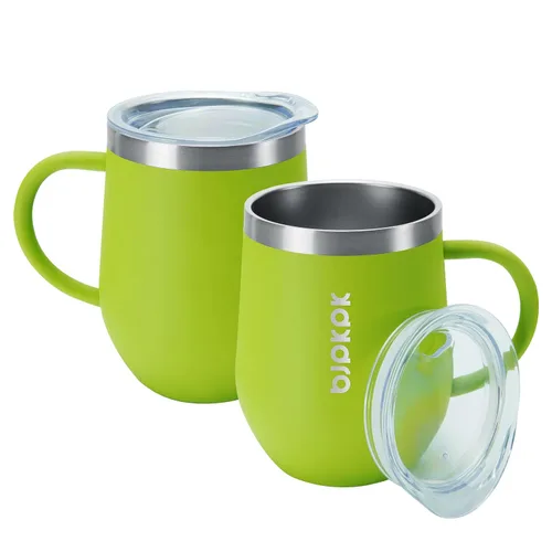 Miniatura 22 de BJPKPK 2 tazas de café aisladas, vaso aislado de 14 onzas con tapa, tazas de café de acero inoxidable con tapa a prueba de salpicaduras, color negro
