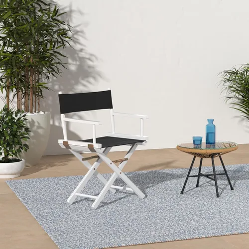 Miniatura 2 de Casual Home - Silla de director de 18.0 in, marco blanco con lona negra
