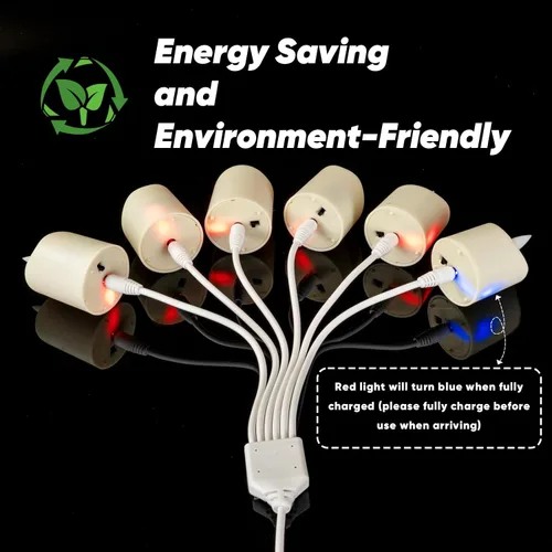 Miniatura 2 de Homemory - Velas recargables sin llama, Velas votivas LED con temporizador de 2/4/6/8H, 6 piezas, velas de té operadas por batería con temporizador