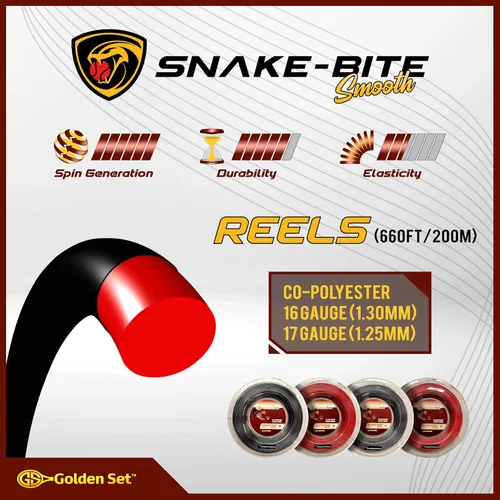 Miniatura 3 de Cuerda de tenis de poliéster suave Snake Bite