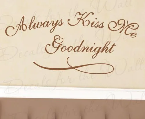 Always Kiss Me Goodnight - Vinilo adhesivo para decoración de pared con texto en inglés "Family Matriage", diseño de frase en familia, decoración