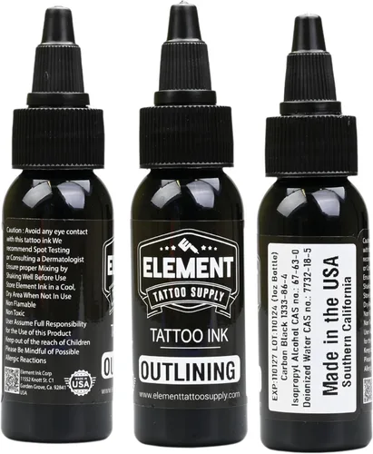 Miniatura 7 de Element Tattoo Supply - Tinta de tatuaje negra prémium - Tinta de tatuaje profesional y suministros para contorno, sombreado y mezcla - Tinta