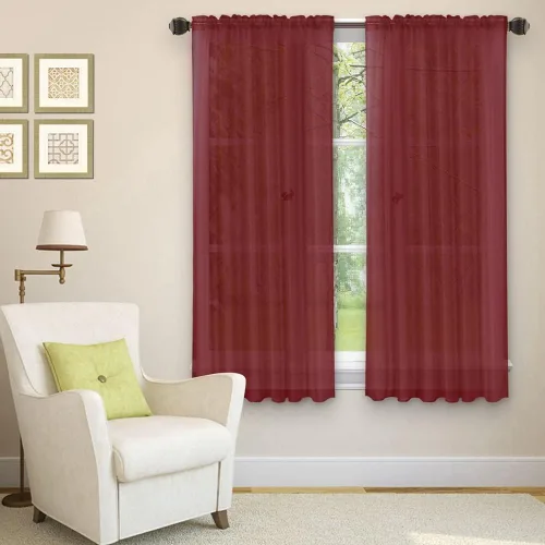 Miniatura 25 de Golden Linens LLC Juego de 2 paneles transparentes de color gris para ventana, bolsillo para barra, 54 pulgadas de ancho x 84 pulgadas de largo cada