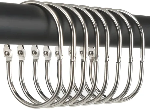 Miniatura 13 de Goowin Anillos de cortina de ducha, 12 Piezas Ganchos para cortina de ducha, anillos de ducha ovalados a presión para cortina, anillos de cortina