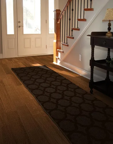 Miniatura 266 de Garland Rug Sparta - Alfombra antideslizante de polipropileno de 2 pies x 12 pies, color negro, ideal para salas de estar y pasillos, elegante