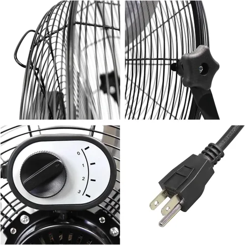 Miniatura 4 de MaxxAir HVFF Ventilador de suelo, 20 pulgadas, alta velocidad, UPS