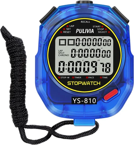 Miniatura 12 de Cronómetro Deportivo Temporizador con Memoria de 10 Vueltas Divididas Reloj Digital de Parada, Temporizador de Cuenta Regresiva Modo de Ritmo Reloj