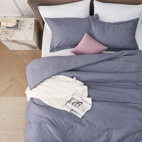 Miniatura 423 de Bedsure Juego de edredón Twin/Twin XL, ropa de cama suave beige para todas las estaciones, juego de cama teñido catiónico, 2 piezas, 1 edredón